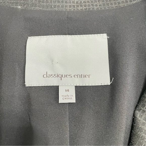 Classiques Entier Gray Patterned Two Button Blazer Jacket Sz 14 Career Workwear - Picture 6 of 11